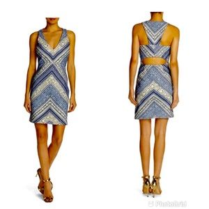 Amanda Uprichard Blue Cutout Back Grecian Dress-M